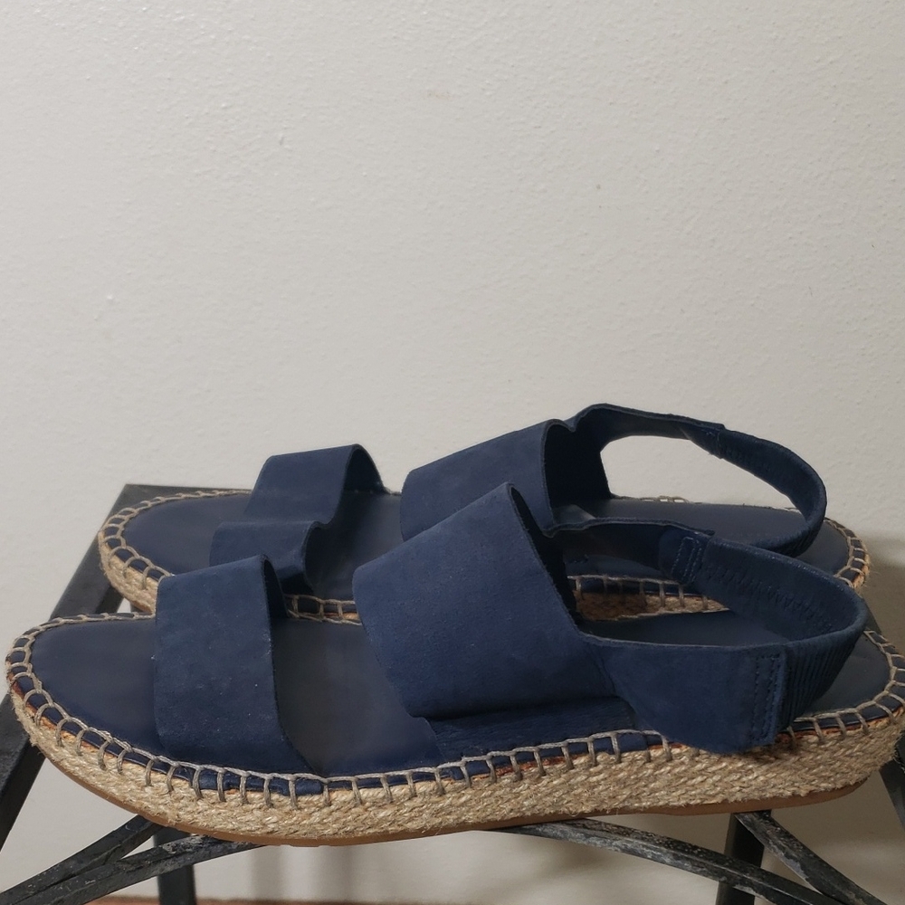 Women's Size 8.5 Cole Haan Navy Blue Espadrille Sandals